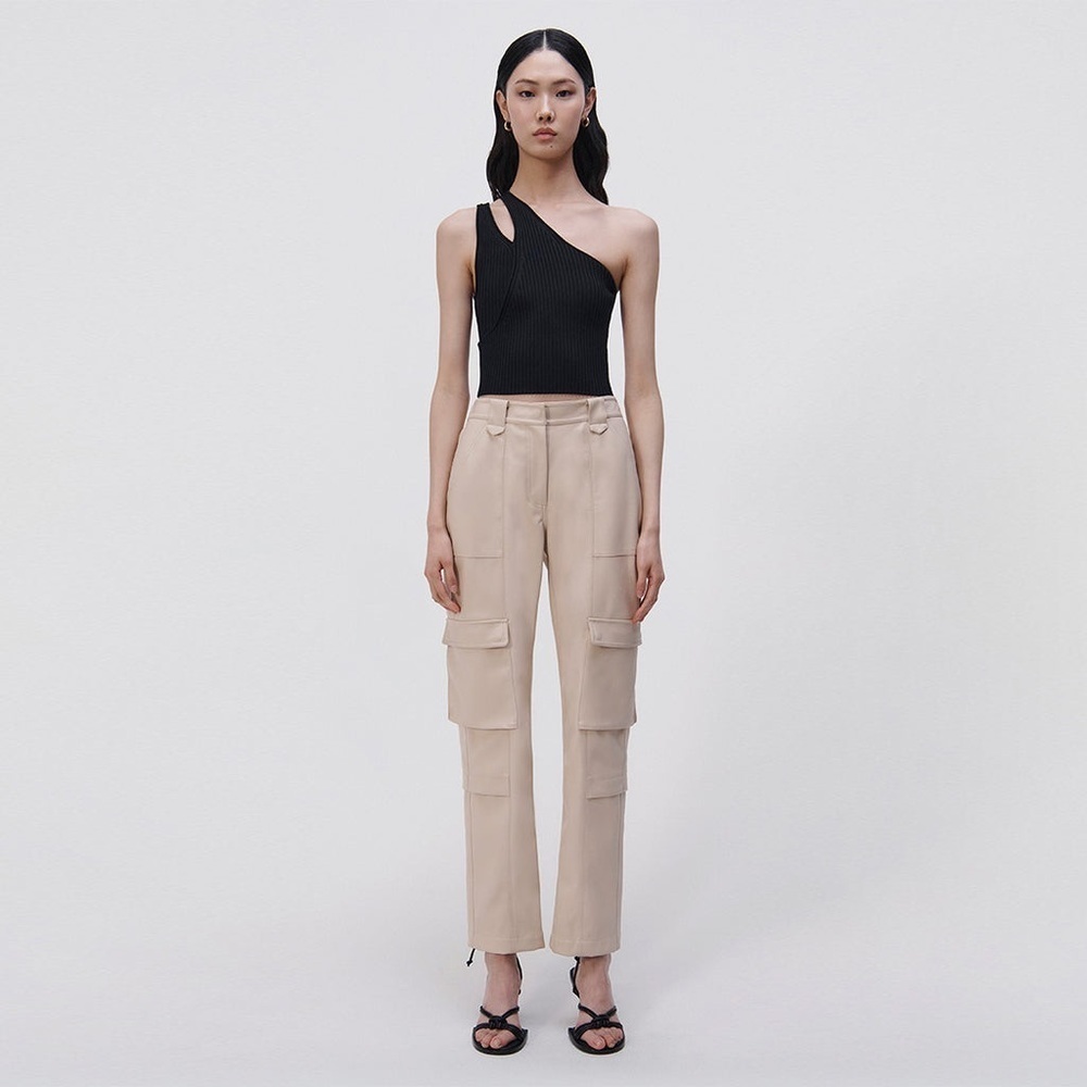 NWT Jonathan Simkhai Russell Vegan Leather Cargo Pant